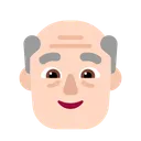 노인: 밝은 피부 톤