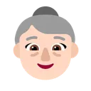 나이든 여성: 밝은 피부 톤