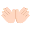 열린 손: 밝은 피부 톤