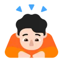 절하는 사람: 밝은 피부 톤