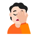 사람 얼굴 손바닥: 밝은 피부 톤