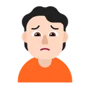 얼굴을 찡그리는 사람: 밝은 피부 톤