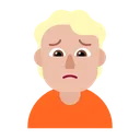 얼굴을 찡그리는 사람: 중간 정도의 밝은 피부 톤