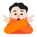아니오 제스처를 취하는 사람: 밝은 피부 톤