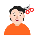 머리를 자르는 사람: 밝은 피부 톤