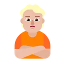 삐죽거리는 사람: 중간 정도의 밝은 피부 톤