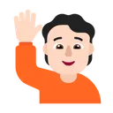 손을 드는 사람: 밝은 피부 톤