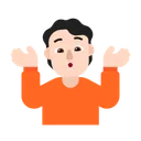어깨를 으쓱하는 사람: 밝은 피부 톤