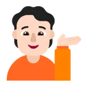 손을 내미는 사람: 밝은 피부 톤