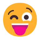 혀로 윙크하는 얼굴