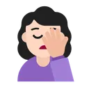 여성 얼굴 손바닥: 밝은 피부 톤