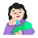 아기에게 젖을 먹이는 여성: 밝은 피부 톤