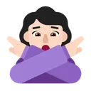 아니오 제스처를 취하는 여성: 밝은 피부 톤
