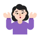 어깨를 으쓱하는 여성: 밝은 피부 톤
