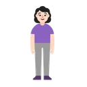 서 있는 여성: 밝은 피부 톤