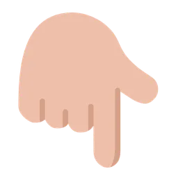 Backhand Index Pointing Down: Medium-Light Skin Tone — Microsoft