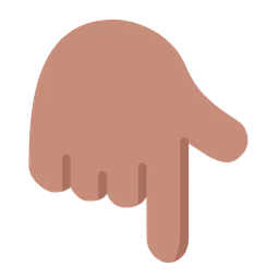Backhand Index Pointing Down: Medium Skin Tone — Microsoft