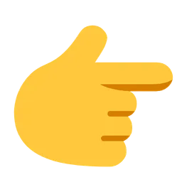 White Right Pointing Backhand Index — Microsoft