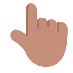 Backhand Index Pointing Up: Medium Skin Tone — Microsoft