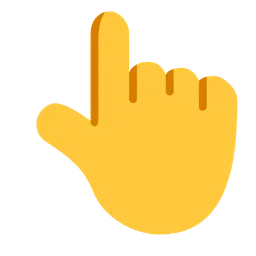 White Up Pointing Backhand Index — Microsoft