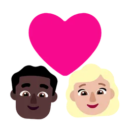 Couple With Heart - Man: Dark Skin Tone, Woman: Medium-Light Skin Tone — Microsoft
