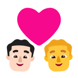 Couple With Heart - Man: Light Skin Tone, Man: No Skin Tone — Microsoft