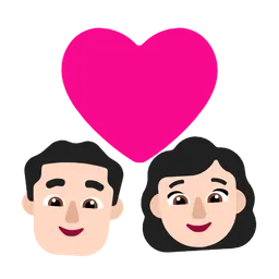 Couple With Heart - Man: Light Skin Tone, Woman: Light Skin Tone — Microsoft
