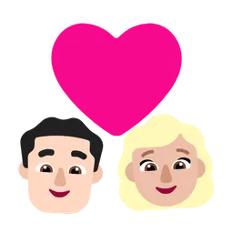 Couple With Heart - Man: Light Skin Tone, Woman: Medium-Light Skin Tone — Microsoft