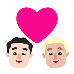 Couple with Heart: Man, Man, Light Skin Tone, Medium-Light Skin Tone — Microsoft