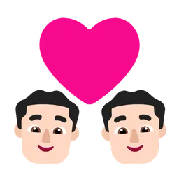 Couple with Heart: Man, Man, Light Skin Tone — Microsoft