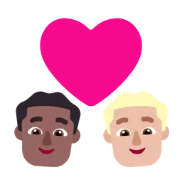 Couple with Heart: Man, Man, Medium-Dark Skin Tone, Medium-Light Skin Tone — Microsoft