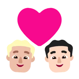Couple with Heart: Man, Man, Medium-Light Skin Tone, Light Skin Tone — Microsoft