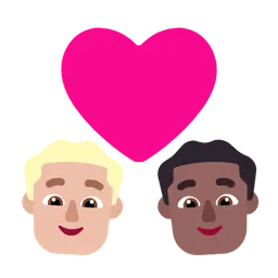 Couple with Heart: Man, Man, Medium-Light Skin Tone, Medium-Dark Skin Tone — Microsoft
