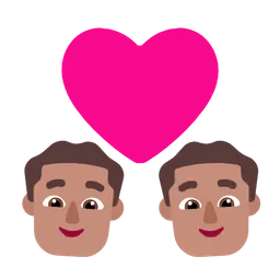 Couple with Heart: Man, Man, Medium Skin Tone — Microsoft