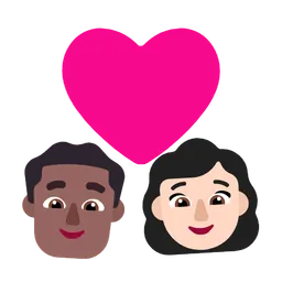 Couple With Heart - Man: Medium-Dark Skin Tone, Woman: Light Skin Tone — Microsoft