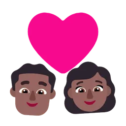 Couple With Heart - Man: Medium-Dark Skin Tone, Woman: Medium-Dark Skin Tone — Microsoft