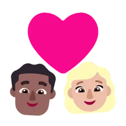 Couple With Heart - Man: Medium-Dark Skin Tone, Woman: Medium-Light Skin Tone — Microsoft