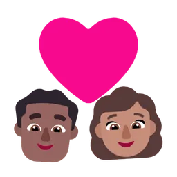 Couple With Heart - Man: Medium-Dark Skin Tone, Woman: Medium Skin Tone — Microsoft