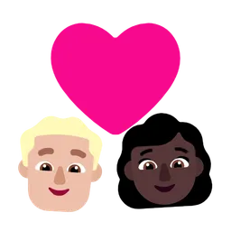 Couple With Heart - Man: Medium-Light Skin Tone, Woman: Dark Skin Tone — Microsoft