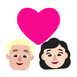 Couple With Heart - Man: Medium-Light Skin Tone, Woman: Light Skin Tone — Microsoft