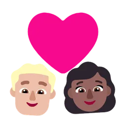 Couple With Heart - Man: Medium-Light Skin Tone, Woman: Medium-Dark Skin Tone — Microsoft