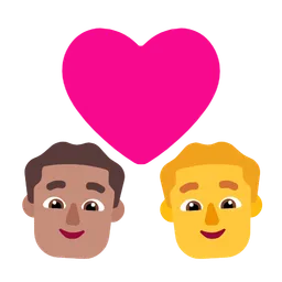 Couple With Heart - Man: Medium Skin Tone, Man: No Skin Tone — Microsoft