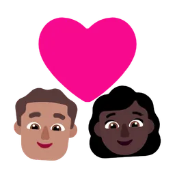 Couple With Heart - Man: Medium Skin Tone, Woman: Dark Skin Tone — Microsoft