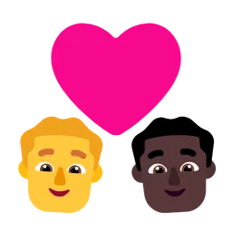 Couple With Heart - Man: No Skin Tone, Man: Dark Skin Tone — Microsoft