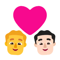 Couple With Heart - Man: No Skin Tone, Man: Light Skin Tone — Microsoft