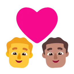 Couple With Heart - Man: No Skin Tone, Man: Medium Skin Tone — Microsoft