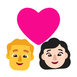 Couple With Heart - Man: No Skin Tone, Woman: Light Skin Tone — Microsoft