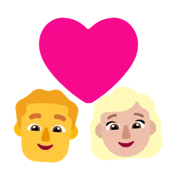 Couple With Heart - Man: No Skin Tone, Woman: Medium-Light Skin Tone — Microsoft