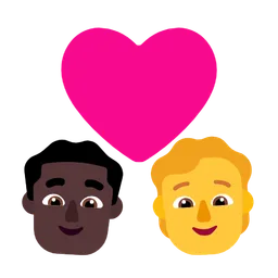 Couple With Heart: Man, Person, Dark Skin Tone, No Skin Tone — Microsoft