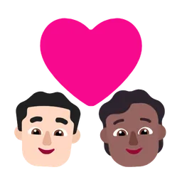 Couple With Heart: Man, Person, Light Skin Tone, Medium-Dark Skin Tone — Microsoft